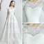Chic Blanche Chiffon Jardin / Extérieur Robe De Mariée 2019 Princesse Encolure Dégagée Manches Courtes Dos Nu Appliques En Dentelle Train De Balayage Volants