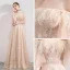 Élégant Champagne Robe De Soirée 2019 Princesse De l'épaule Manches de cloche Plumes Perlage Perle Train De Balayage Volants Dos Nu Robe De Ceremonie