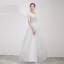 Élégant Bleu Ciel Robe De Soirée 2019 Princesse De l'épaule Manches Courtes Perlage Gland Appliques Fleur Faux Diamant Ceinture Longue Volants Dos Nu Robe De Ceremonie