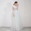 Élégant Bleu Ciel Robe De Soirée 2019 Princesse De l'épaule Manches Courtes Perlage Gland Appliques Fleur Faux Diamant Ceinture Longue Volants Dos Nu Robe De Ceremonie