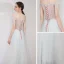 Élégant Bleu Ciel Robe De Soirée 2019 Princesse De l'épaule Manches Courtes Perlage Gland Appliques Fleur Faux Diamant Ceinture Longue Volants Dos Nu Robe De Ceremonie