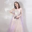 Two Tone Lavender Champagne Evening Dresses  With Shawl 2019 A-Line / Princess V-Neck Sleeveless Appliques Flower Beading Floor-Length / Long Ruffle Backless Formal Dresses