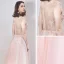 Chic / Beautiful See-through Pearl Pink Evening Dresses  2019 A-Line / Princess Scoop Neck Sleeveless Star Beading Rhinestone Floor-Length / Long Ruffle Backless Formal Dresses