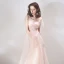 Chic Perle Rose Robe De Soirée 2019 Princesse Encolure Dégagée Manches Courtes Appliques Fleur Paillettes Perlage Longue Volants Dos Nu Robe De Ceremonie