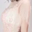 Chic Perle Rose Robe De Soirée 2019 Princesse Encolure Dégagée Manches Courtes Appliques Fleur Paillettes Perlage Longue Volants Dos Nu Robe De Ceremonie