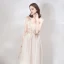 Charmant Champagne Robe De Soirée 2019 Princesse Bretelles Spaghetti Sans Manches Appliques En Dentelle Longue Volants Dos Nu Robe De Ceremonie
