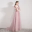 Élégant Rose Bonbon Robe De Soirée 2019 Trompette / Sirène V-Cou Manches Courtes Paillettes Perlage Détachable Train De Balayage Volants Dos Nu Robe De Ceremonie
