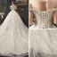Bling Bling Ivory / Creme Durchsichtige Brautkleider / Hochzeitskleider 2019 A Linie Eckiger Ausschnitt Schleife Kurze Ärmel Rückenfreies Glanz Tülle Königliche Schleppe Rüschen