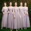 Affordable Lavender Bridesmaid Dresses 2019 A-Line / Princess Appliques Lace Sequins Sash Floor-Length / Long Ruffle Wedding Party Dresses