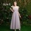 Affordable Lavender Bridesmaid Dresses 2019 A-Line / Princess Appliques Lace Sequins Sash Floor-Length / Long Ruffle Wedding Party Dresses