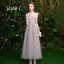 Affordable Lavender Bridesmaid Dresses 2019 A-Line / Princess Appliques Lace Sequins Sash Floor-Length / Long Ruffle Wedding Party Dresses