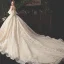 Luxury / Gorgeous Champagne Lace Wedding Dresses 2019 Ball Gown Spaghetti Straps Short Sleeve Backless Rhinestone Glitter Tulle Royal Train Ruffle