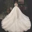 Beste Champagner Brautkleider / Hochzeitskleider 2019 Ballkleid Off Shoulder Schleife Kurze Ärmel Rückenfreies Applikationen Spitze Perlenstickerei Perle Pailletten Glanz Tülle Königliche Schleppe Rüschen