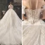 Beste Champagner Brautkleider / Hochzeitskleider 2019 Ballkleid Off Shoulder Schleife Kurze Ärmel Rückenfreies Applikationen Spitze Perlenstickerei Perle Pailletten Glanz Tülle Königliche Schleppe Rüschen