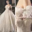 Beste Champagner Brautkleider / Hochzeitskleider 2019 Ballkleid Off Shoulder Schleife Kurze Ärmel Rückenfreies Applikationen Spitze Perlenstickerei Perle Pailletten Glanz Tülle Königliche Schleppe Rüschen