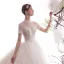 Luxus / Herrlich Ivory / Creme Durchsichtige Brautkleider / Hochzeitskleider 2019 A Linie Stehkragen Geschwollenes Kurze Ärmel Rückenfreies Pailletten Perlenstickerei Glanz Tülle Lange Rüschen
