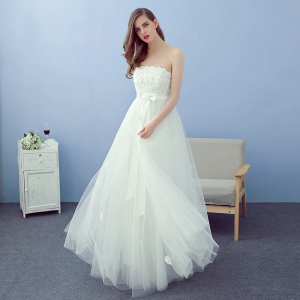 white beaded dress 1920s Chiffon Wedding Dresses Open Back,Ivory Beach Wedding Dress,WD00575, US14W / Ivory main image 0