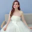 Abordable Ivoire Plage Robe De Mariée 2019 Princesse Bustier Sans Manches Dos Nu Appliques En Dentelle Fleur Perle Noeud Ceinture Longue Volants