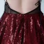 Sexy Bordeaux Robe De Cocktail 2019 Princesse Bretelles Spaghetti Sans Manches Appliques En Dentelle Faux Diamant Glitter Paillettes Courte Volants Dos Nu Robe De Ceremonie