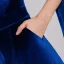 Elegant Royal Blue Winter Suede Jumpsuit 2019 V-Neck Long Sleeve Ankle Length Evening Dresses