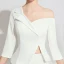 Modern / Fashion White Jumpsuit 2019 One-Shoulder 3/4 Sleeve Sweep Train Backless Evening Dresses