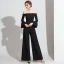 Chic / Belle Noire Combinaison 2019 De l'épaule Manches de cloche Longueur Cheville Dos Nu Robe De Soirée