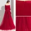Modern / Fashion Burgundy Satin Jumpsuit 2019 Off-The-Shoulder 3/4 Sleeve Appliques Lace Beading Sweep Train Ruffle Backless Evening Dresses