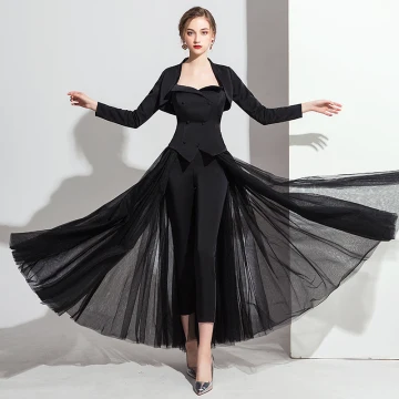 Klassieke Zwarte Jumpsuit Met Sjaal 2019 A Lijn Geliefde Mouwloos Enkellange Ruglooze Avondjurken