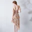 Sexy Nude Abendkleider 2019 Off Shoulder Kurze Ärmel Asymmetrisch Rückenfreies Festliche Kleider