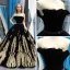 Luxe Bleu Marine Daim Transparentes Robe De Bal 2019 Robe Boule Encolure Dégagée Sans Manches Doré Appliques En Dentelle Perlage Noeud Ceinture