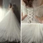 Edles Brautkleider / Hochzeitskleider 2019 Prinzessin Bandeau Ärmellos Rückenfreies Applikationen Spitze Kathedrale Schleppe Rüschen Champagner Ivory / Creme
