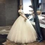 Best Champagne Lace Wedding Dresses 2019 A-Line / Princess See-through Deep V-Neck Short Sleeve Backless Beading Pearl Sequins Glitter Floor-Length / Long Ruffle