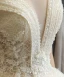 Best Champagne Lace Wedding Dresses 2019 A-Line / Princess See-through Deep V-Neck Short Sleeve Backless Beading Pearl Sequins Glitter Floor-Length / Long Ruffle
