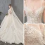 Élégant Champagne Robe De Mariée 2019 Princesse Bretelles Spaghetti Manches Courtes Dos Nu Appliques En Dentelle Perlage Perle Paillettes Glitter Tulle Cathedral Train Volants