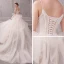 Schöne Ivory / Creme Brautkleider / Hochzeitskleider 2019 A Linie Perlenstickerei Perle Spaghettiträger Ärmellos Rückenfreies Applikationen Spitze Kapelle-Schleppe Rüschen