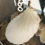 Chic Champagne Robe De Mariée 2019 Princesse V-Cou Manches Courtes Dos Nu Appliques En Dentelle Paillettes Perlage Glitter Tulle Chapel Train Volants