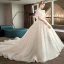 Schöne Plus Größe Ivory / Creme Schwangere Brautkleider / Hochzeitskleider 2019 V-Ausschnitt Kurze Ärmel Rückenfreies Applikationen Spitze Rüschen Kapelle-Schleppe