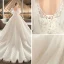 Schöne Plus Größe Ivory / Creme Schwangere Brautkleider / Hochzeitskleider 2019 V-Ausschnitt Kurze Ärmel Rückenfreies Applikationen Spitze Rüschen Kapelle-Schleppe