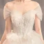 Elegant Champagne Pregnant Wedding Dresses 2019 Empire Off-The-Shoulder Short Sleeve Backless Appliques Lace Beading Court Train Ruffle