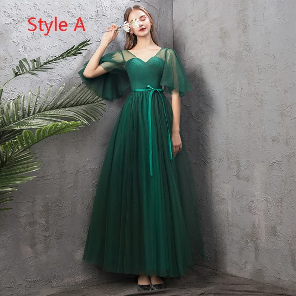 Affordable Dark Green Bridesmaid Dresses 2019 A-Line / Princess Sash Floor-Length / Long Ruffle Backless Wedding Party Dresses