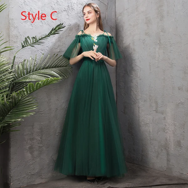 dark green bridesmaid dresses with sleeves KissProm main image 0