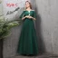 Affordable Dark Green Bridesmaid Dresses 2019 A-Line / Princess Sash Floor-Length / Long Ruffle Backless Wedding Party Dresses