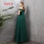 Affordable Dark Green Bridesmaid Dresses 2019 A-Line / Princess Sash Floor-Length / Long Ruffle Backless Wedding Party Dresses
