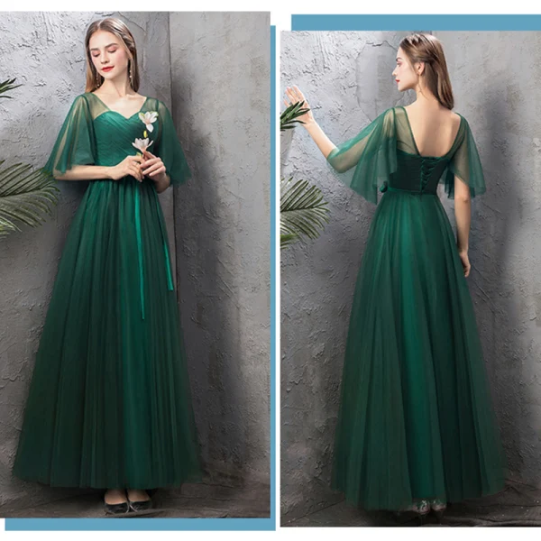 Affordable Dark Green Bridesmaid Dresses 2019 A-Line / Princess Sash Floor-Length / Long Ruffle Backless Wedding Party Dresses