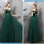 Affordable Dark Green Bridesmaid Dresses 2019 A-Line / Princess Sash Floor-Length / Long Ruffle Backless Wedding Party Dresses