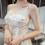 Modern / Fashion Champagne Prom Dresses 2019 A-Line / Princess Spaghetti Straps Sleeveless Star Appliques Lace Floor-Length / Long Ruffle Backless Formal Dresses