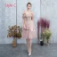 Best Blushing Pink Bridesmaid Dresses 2019 A-Line / Princess Appliques Lace Beading Glitter Tulle Knee-Length Ruffle Backless Wedding Party Dresses