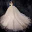 Romantic Champagne Wedding Dresses 2019 Ball Gown Off-The-Shoulder Short Sleeve Backless Heart-shaped Glitter Appliques Lace Chapel Train Ruffle