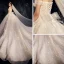 Bling Bling Champagne Wedding Dresses 2019 A-Line / Princess Off-The-Shoulder Short Sleeve Backless Appliques Lace Sequins Beading Pearl Glitter Tulle Chapel Train Ruffle