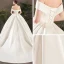 Simple Ivoire Satin Robe De Mariée 2019 Princesse De l'épaule Manches Courtes Dos Nu Chapel Train Volants